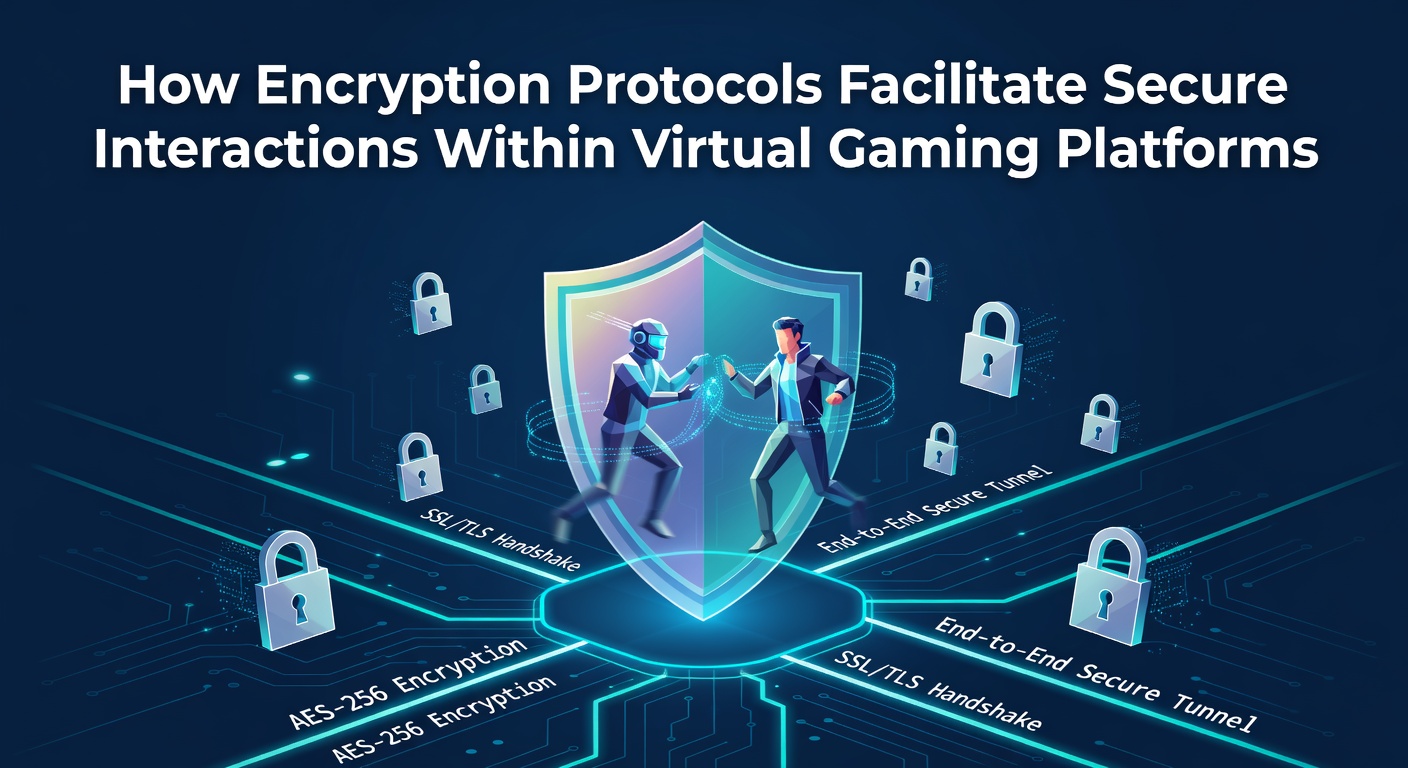Illustration von Verschlüsselungsprotokollen in virtuellen Gaming-Plattformen