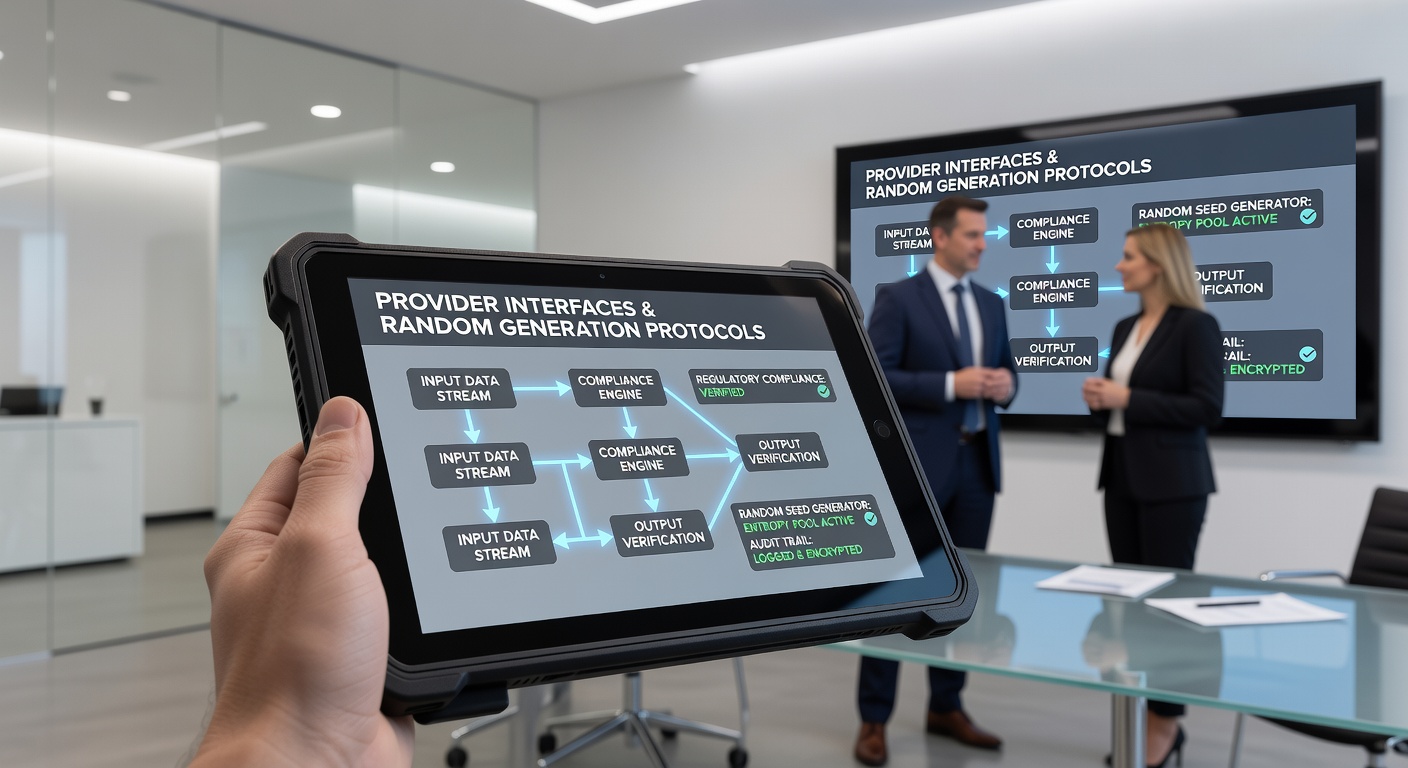 Flussdiagramm der Datenübertragung zwischen mobilen Endgeräten, Provider-Schnittstellen und regulatorischen Prüfsystemen