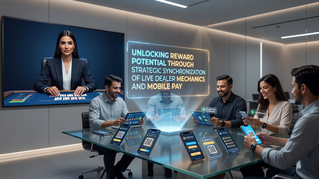 Synchronisierte mobile Zahlung und Live-Dealer-Tisch in einer Casino-App mit Bonusanzeige